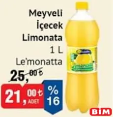 LE'MONATTA MEYVELİ İÇECEK LİMONATA 1 L fiyat ve kampanya bilgisi